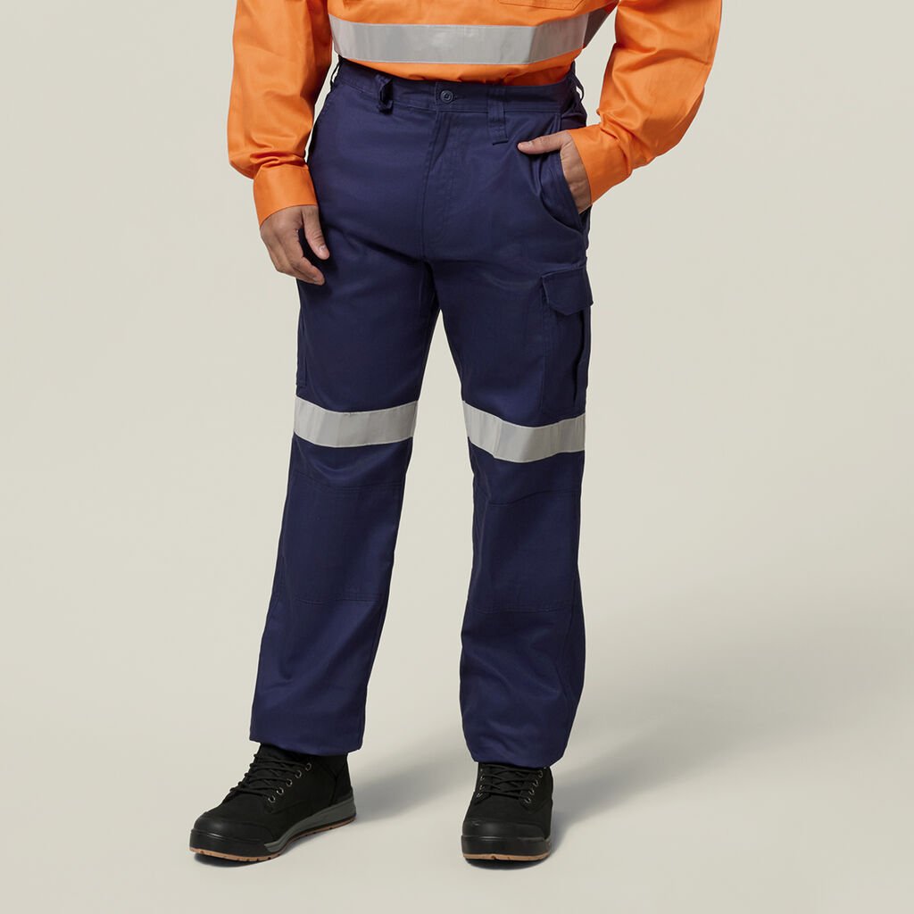[Y02965-NAVY-NAVY-NAVY-72R] HARD YAKKA - [Y02965] CORE LIGHTWEIGHT CARGO COTTON DRILL TAPED PANTS (72R)