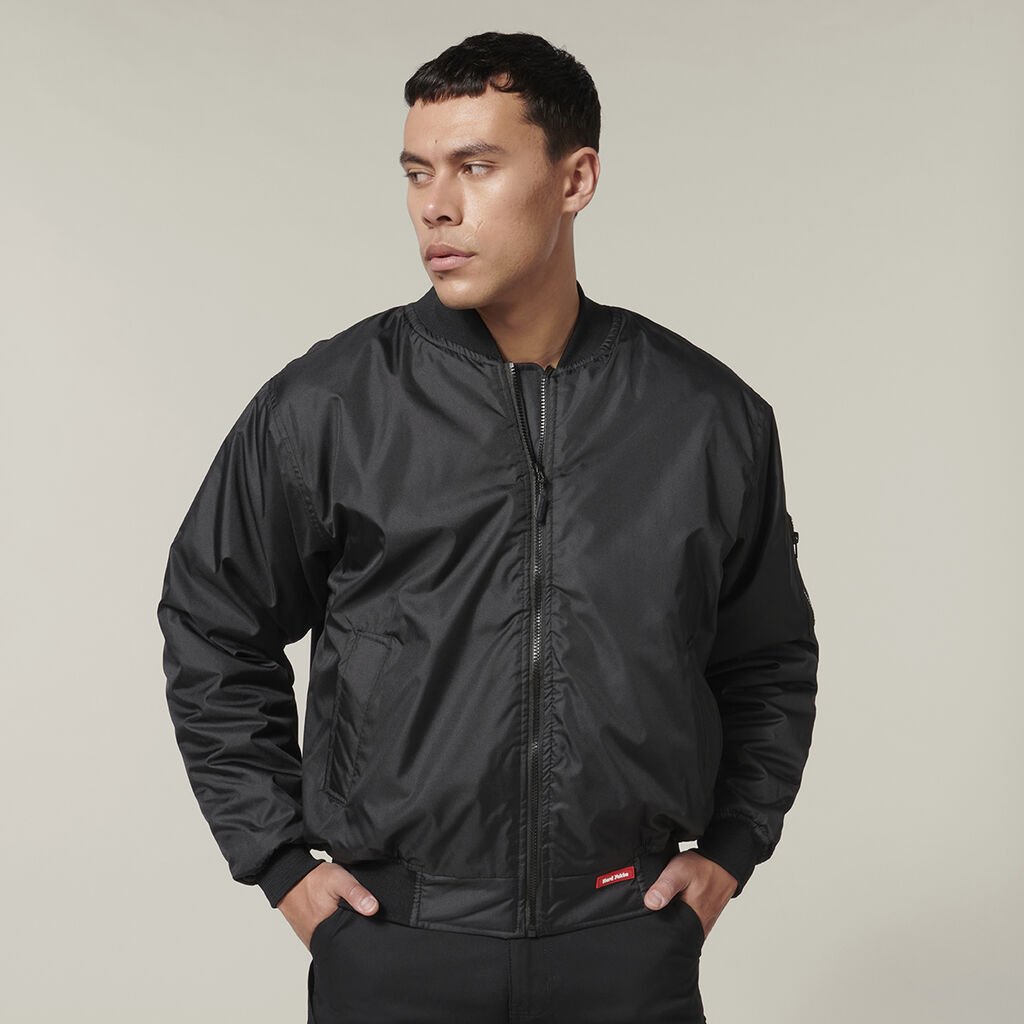 [Y06680-BLACK-S] HARD YAKKA - [Y06680] CORE WATERPROOF BOMBER JACKET (BLACK, S)