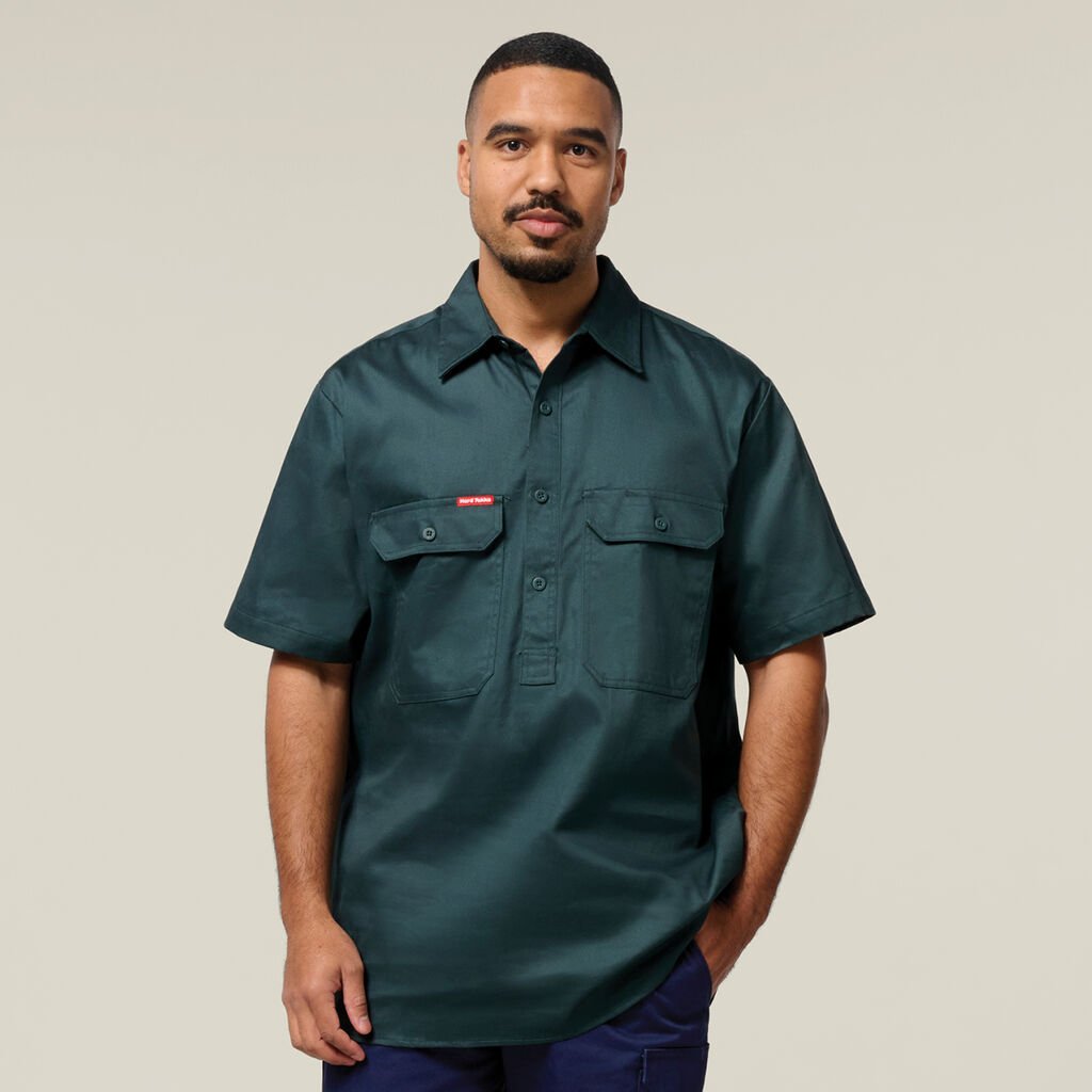 HARD YAKKA - [Y07540] CORE SHORT SLEEVE CLOSED FRONT HEAVYWEIGHT DRILL SHIRT