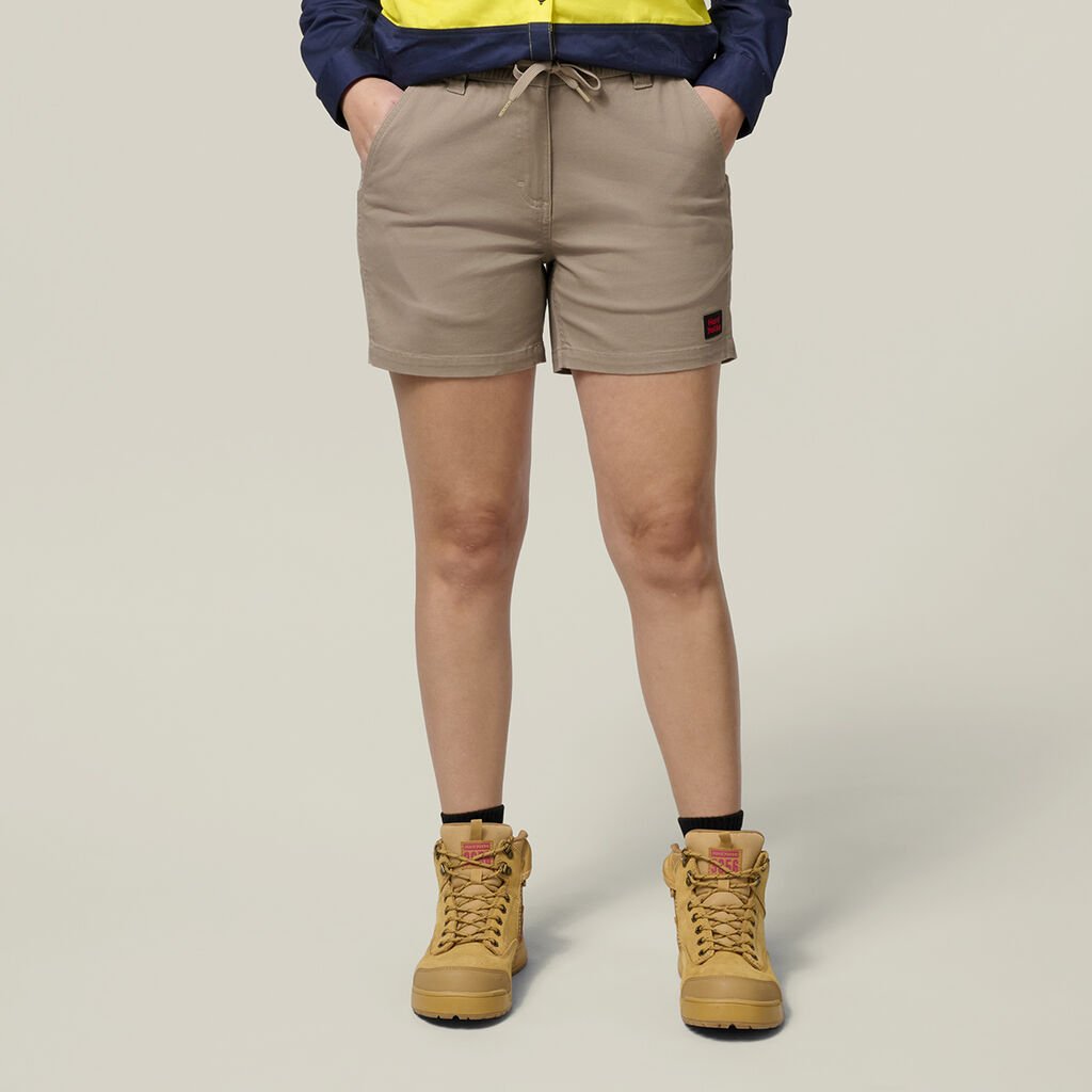 [Y08119-DESERT-6] HARD YAKKA - [Y08119] WOMEN'S 3056 TOUGHMAXX WORK SHORT SHORTS (DESERT, 6)