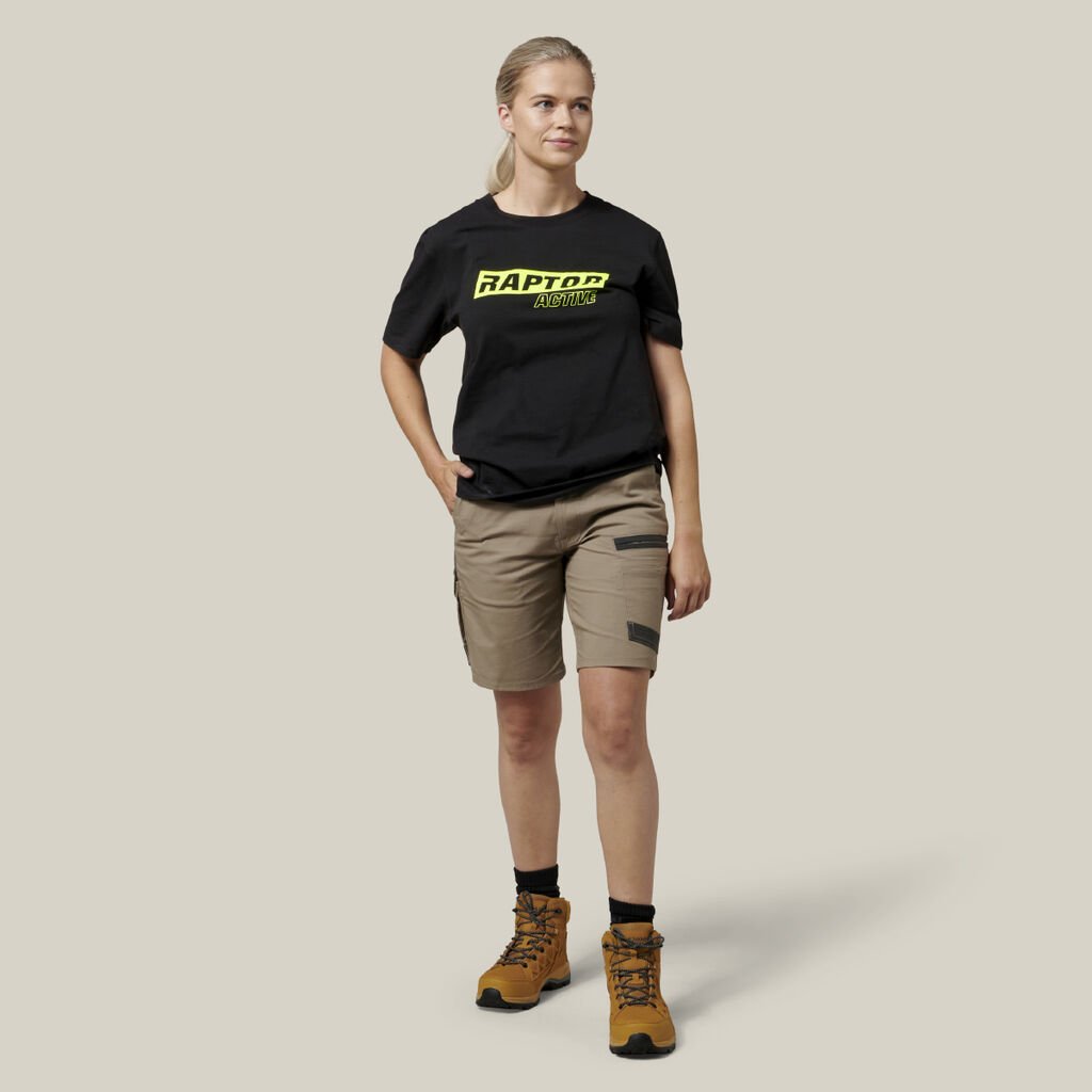 HARD YAKKA - [Y08228] WOMEN'S 3056 RAPTOR ACTIVE MID LENGTH SHORTS