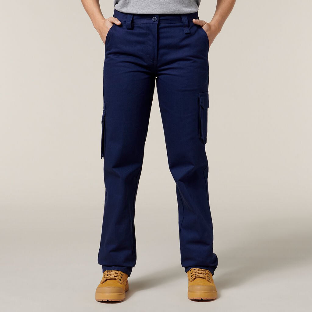 HARD YAKKA - [Y08850] WOMEN'S CORE HEAVYWEIGHT COTTON CARGO DRILL PANTS