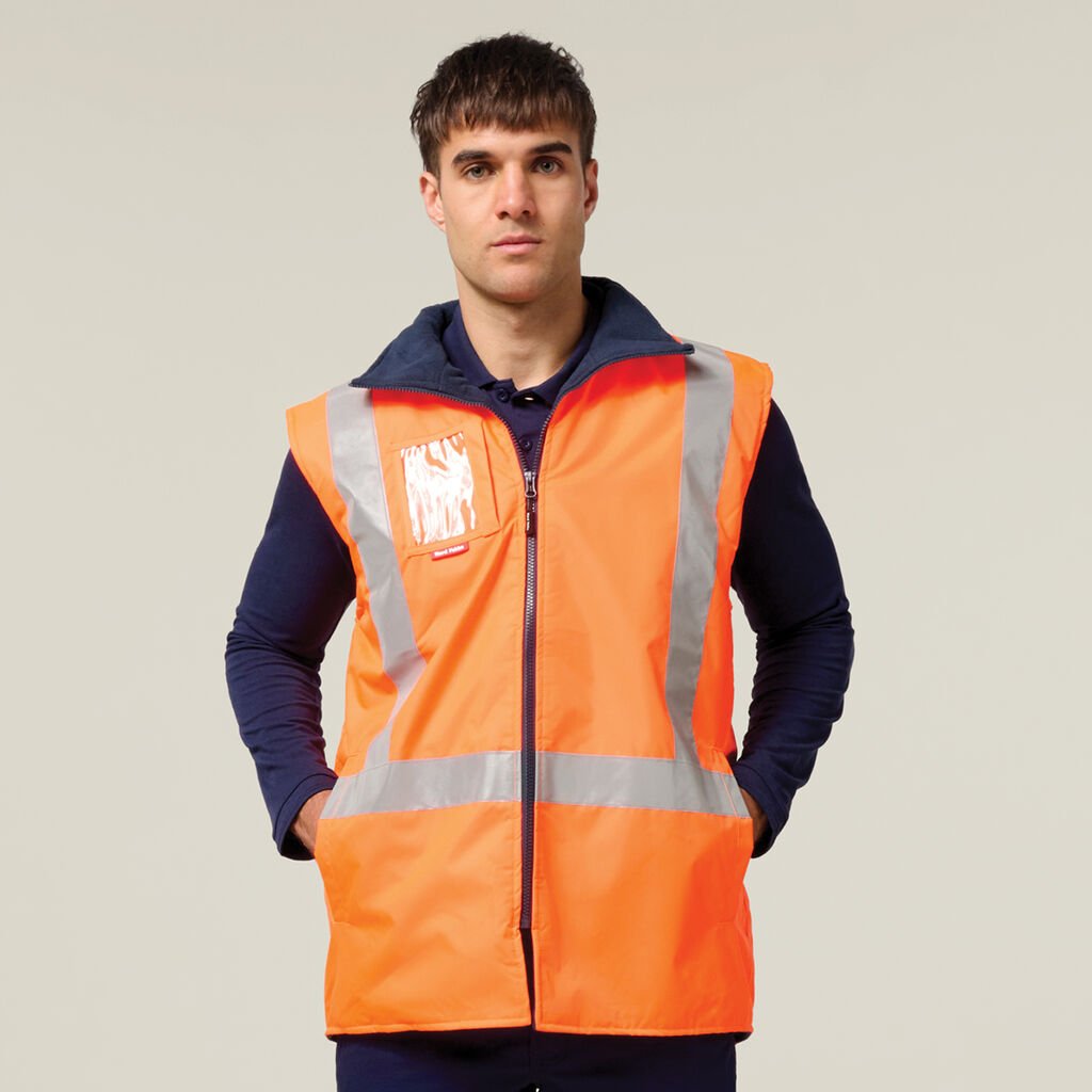 HARD YAKKA - [Y21480] CORE HI VIS H TAPED ALL WEATHER FLEECE VEST