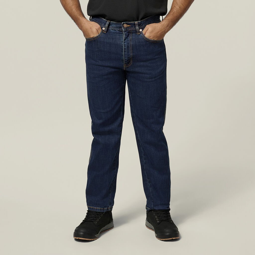 HARD YAKKA - [Y43247] MUSTANG REGULAR FIT STRETCH WORK JEANS - INDIGO