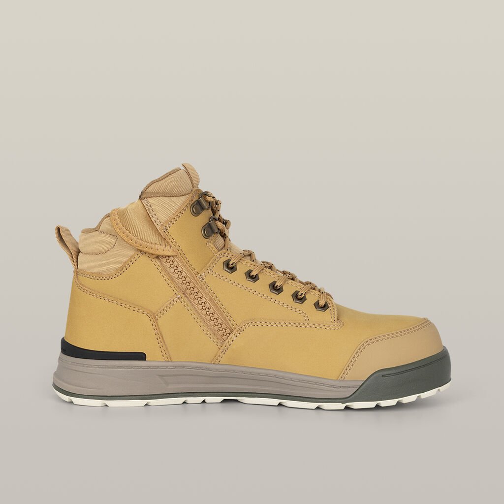 [Y60200-WHEAT-UK_6] HARD YAKKA - [Y60200] 3056 Lace Up & Side Zip Steel Toe Safety Boot (UK 6)