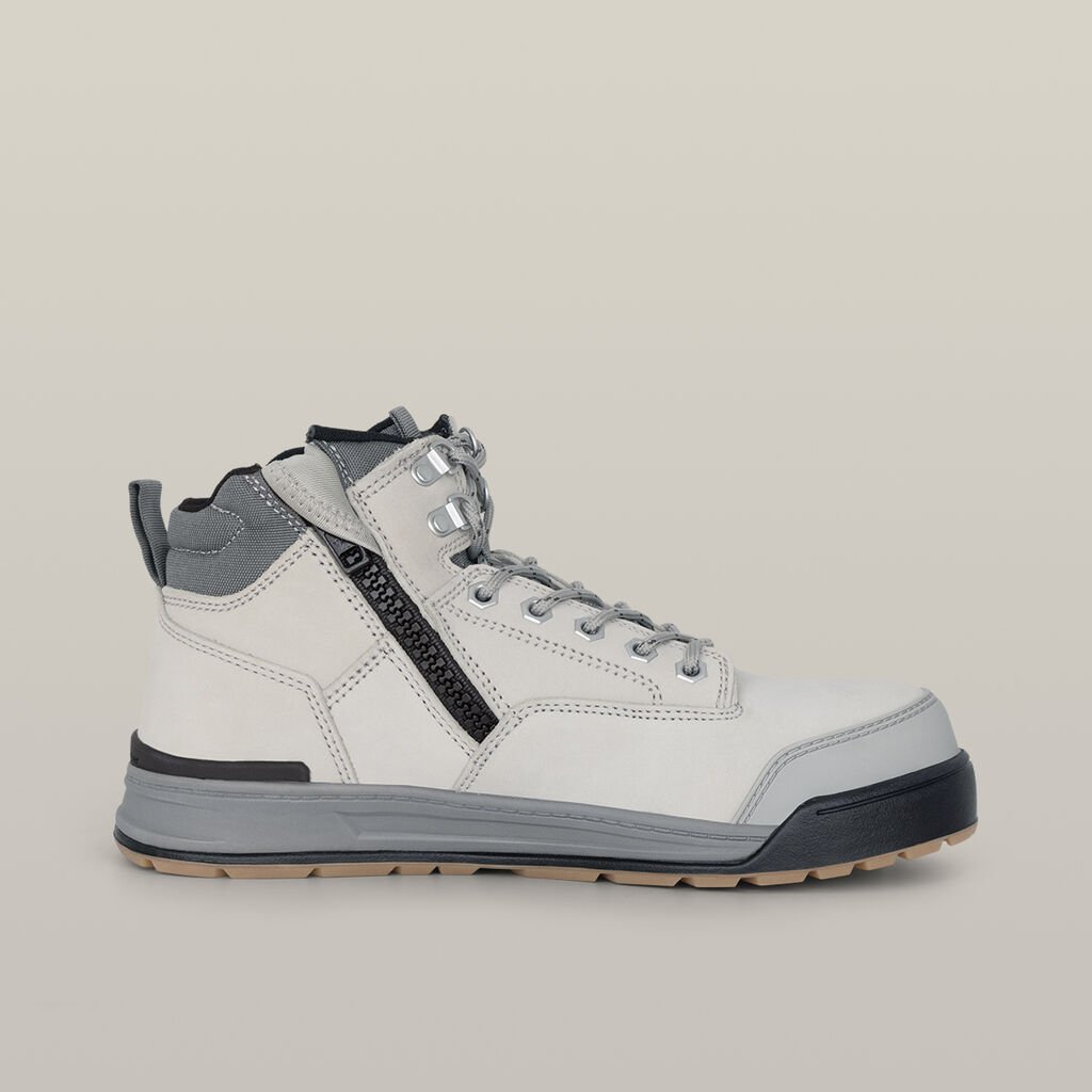 [Y60202-GREY-UK_6] HARD YAKKA - [Y60202] 3056 Lace Up & Side Zip Steel Toe Safety Boot (UK 6)