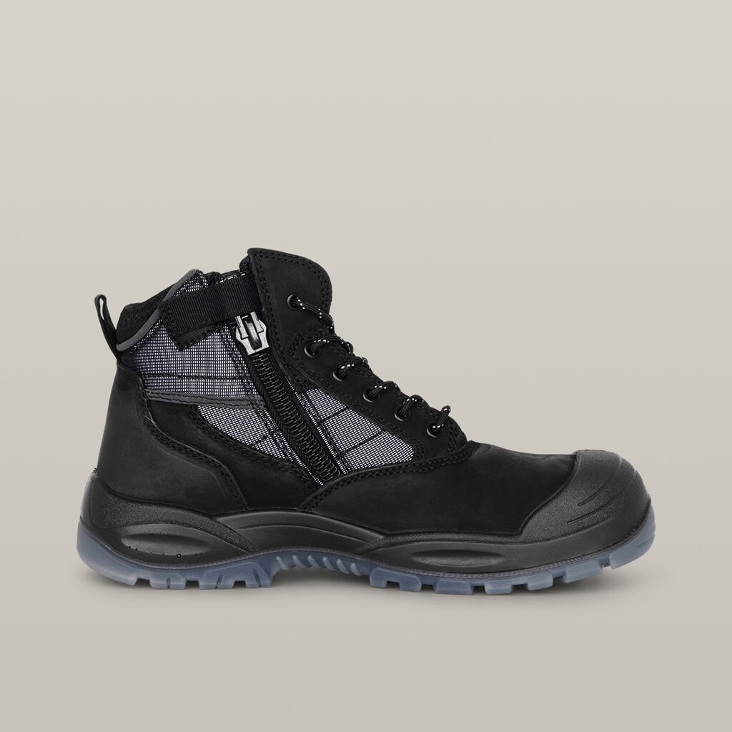 [Y60235-BLACK-UK_4] HARD YAKKA - [Y60235] Nite Vision Hi Vis Lace Up Steel Toe Safety Boot (UK 4)