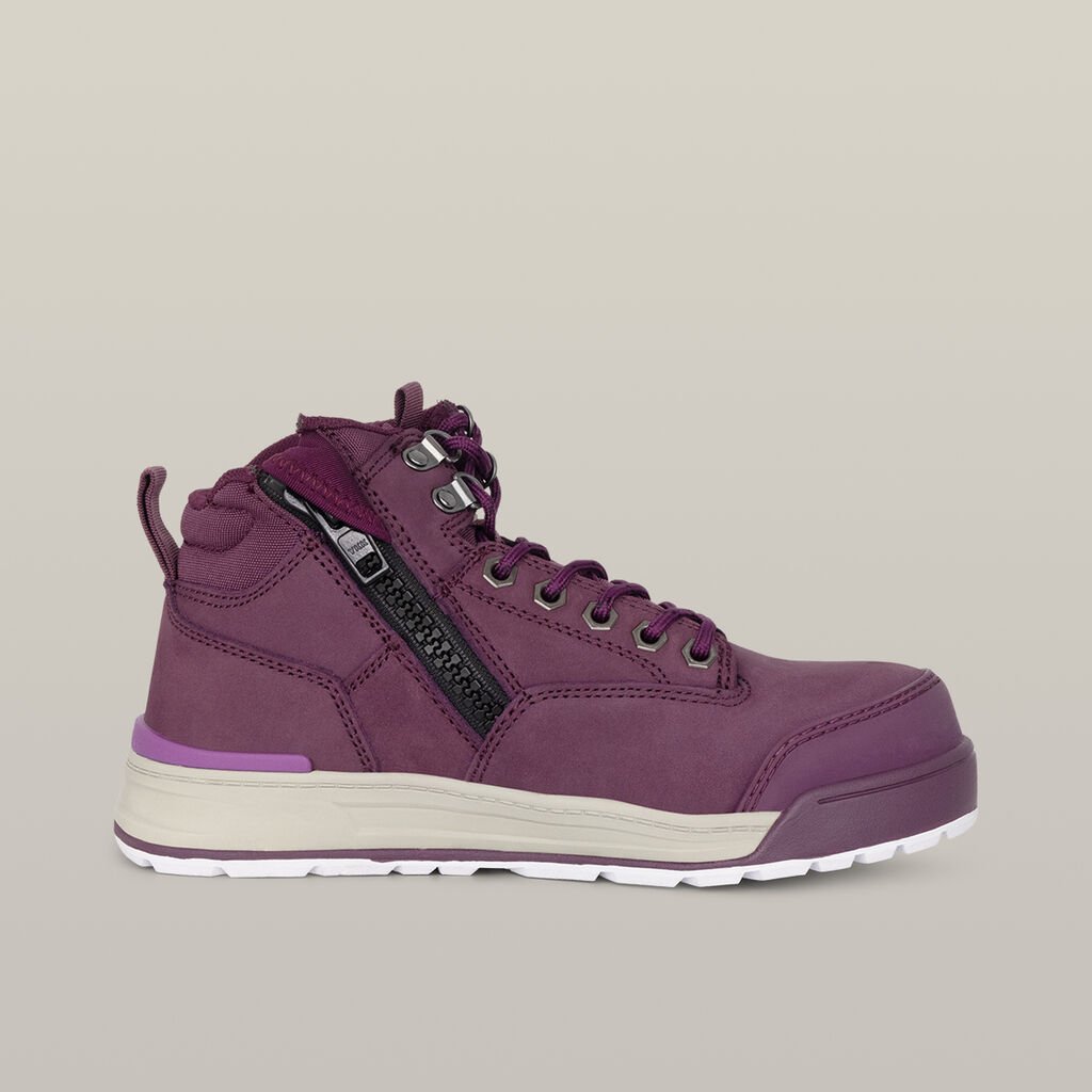 [Y60250-SHIRAZ-US_4] HARD YAKKA - [Y60250] Women's 3056 Lace Up & Side Zip Safety Boot (US 4)