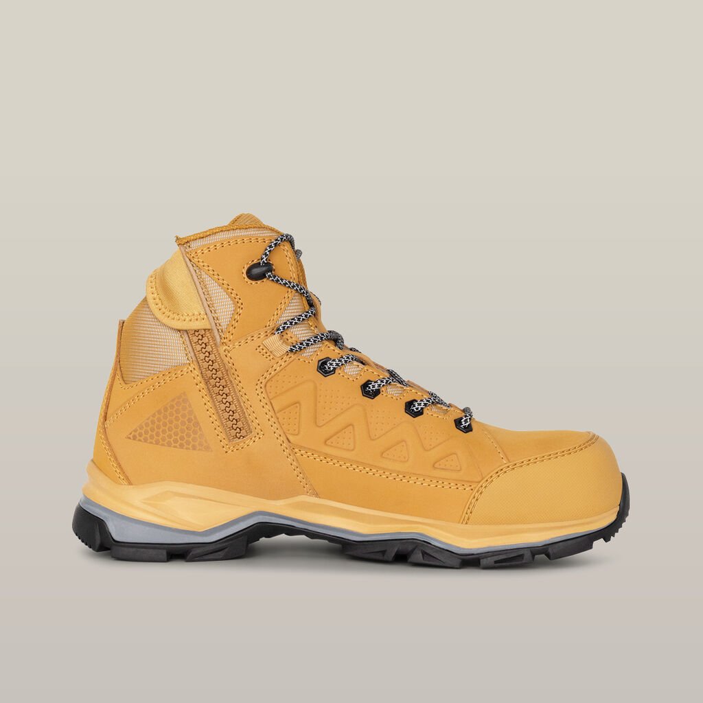 [Y60280-WHEAT-UK_4] HARD YAKKA - [Y60280] Atomic Hybrid Lace Up & Side Zip Safety Boot (UK 4)