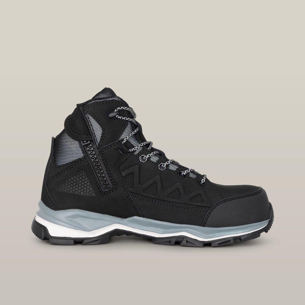 [Y60285-BLACK-UK_4] HARD YAKKA - [Y60285] Atomic Hybrid Lace Up & Side Zip Safety Boot (UK 4)