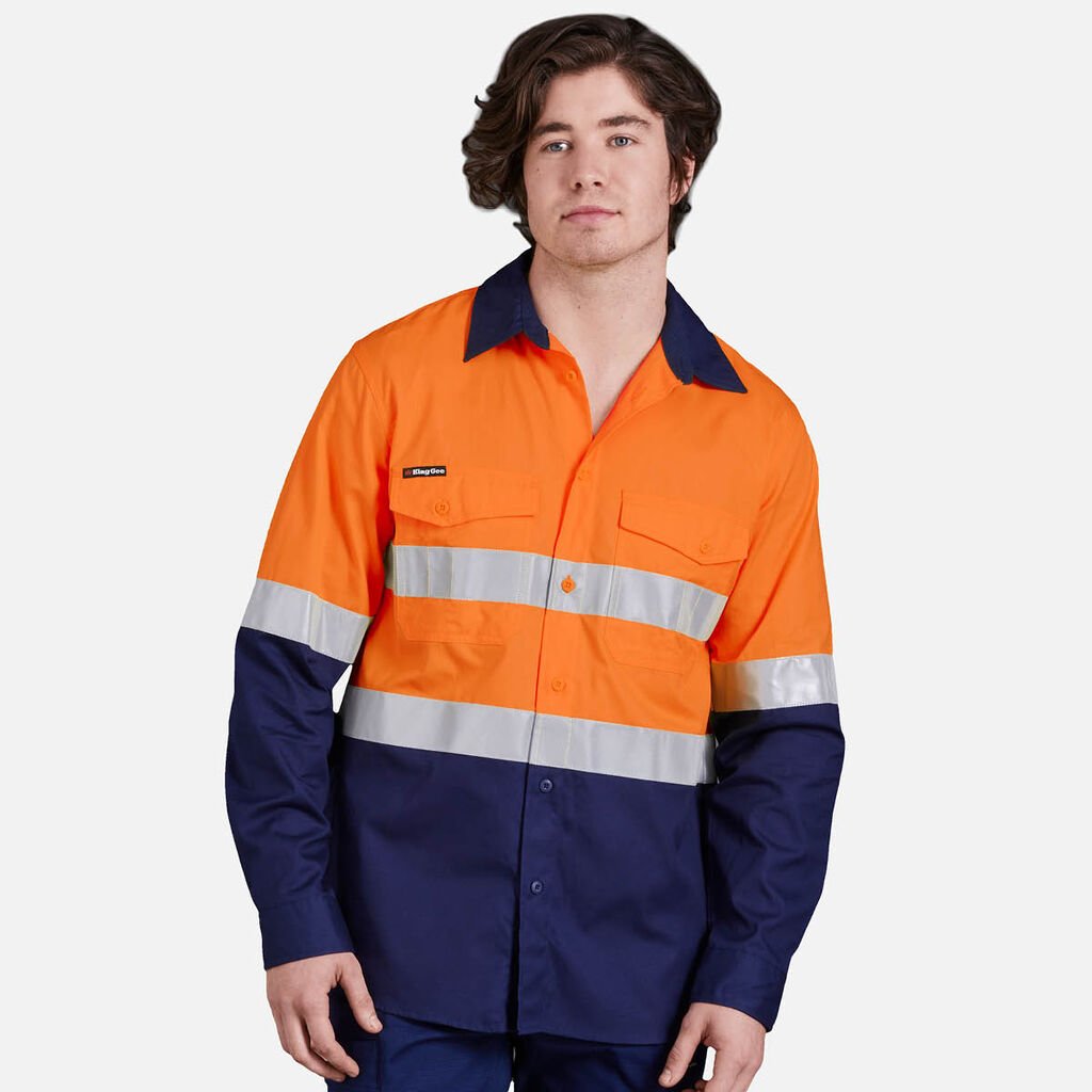 KINGGEE - [K54880] WORKCOOL 2 HI VIS REFLECTIVE SPLICED SHIRT L/S