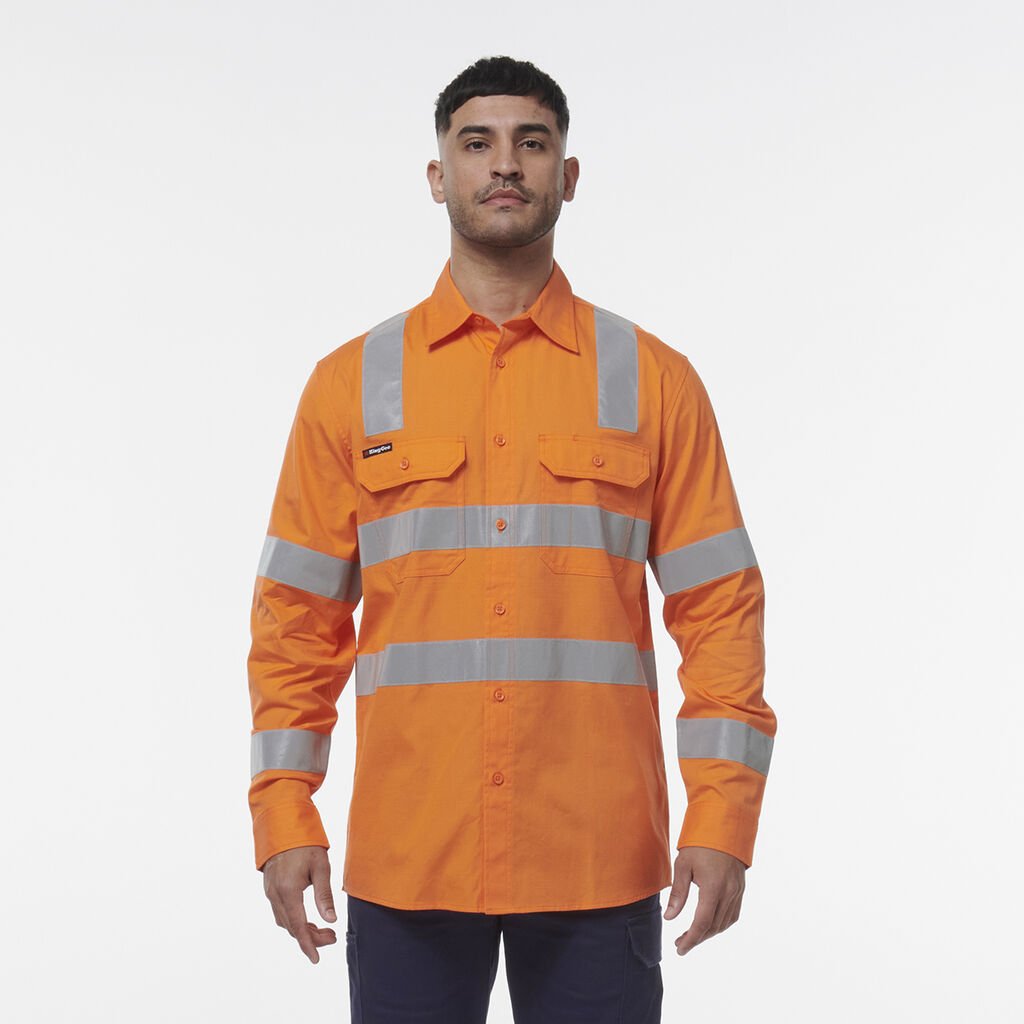 KINGGEE - [K54014] WORKCOOL VENTED VIC RAIL SHIRT L/S