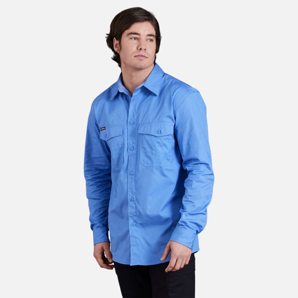 [K14820_SKY_2XS] KINGGEE - [K14820] WORKCOOL 2 SHIRT L/S (SKY, 2XS)
