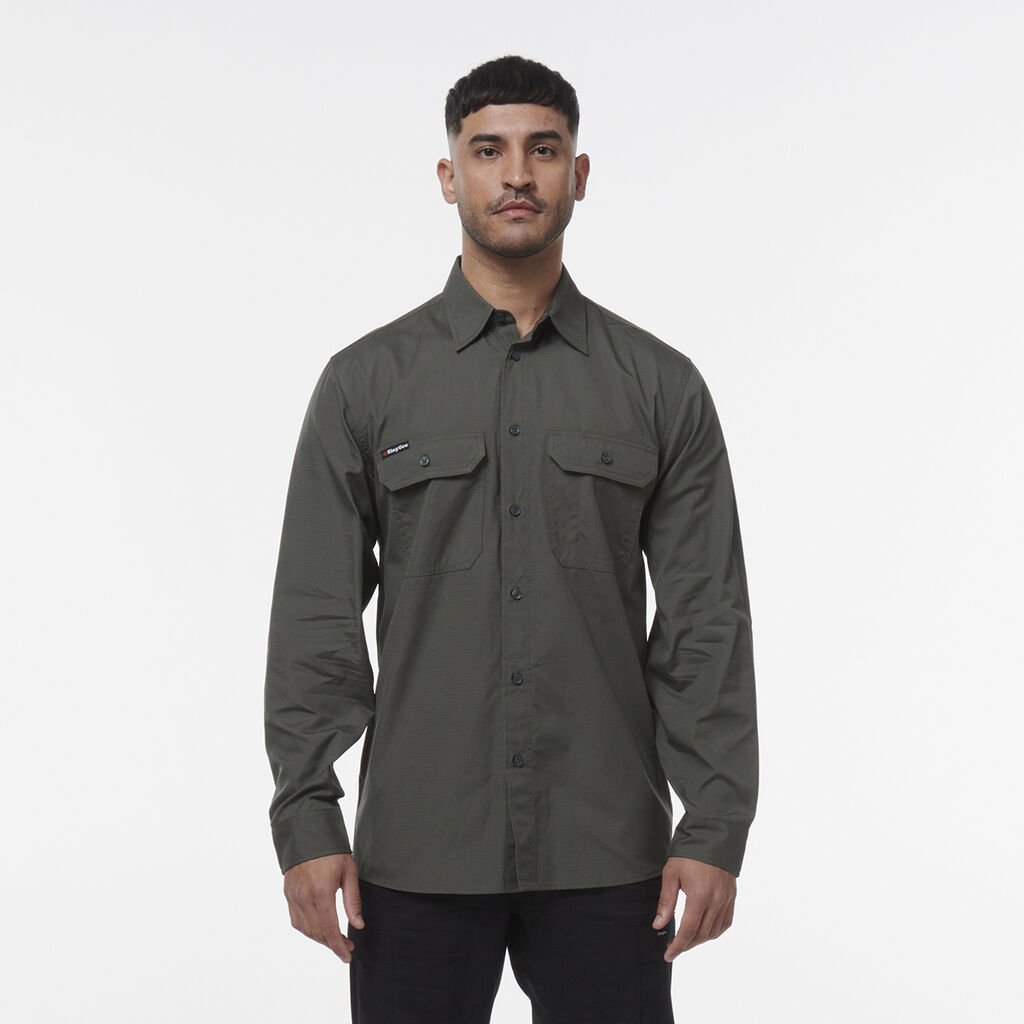 [K14031_GREEN_2XS] KINGGEE - [K14031] WORKCOOL VENTED SHIRT L/S (GREEN, 2XS)