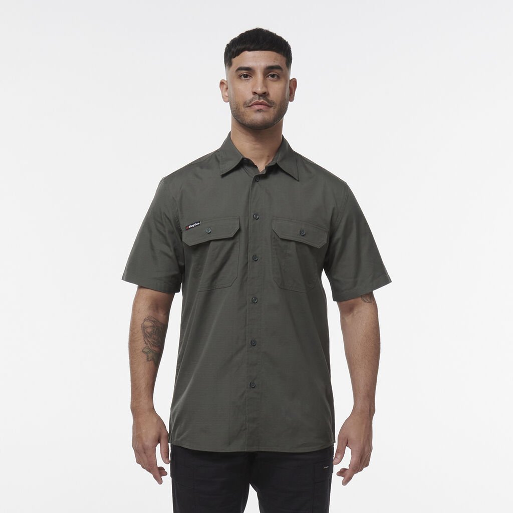 [K14030_GREEN_2XS] KINGGEE - [K14030] WORKCOOL VENTED SHIRT S/S (GREEN, 2XS)