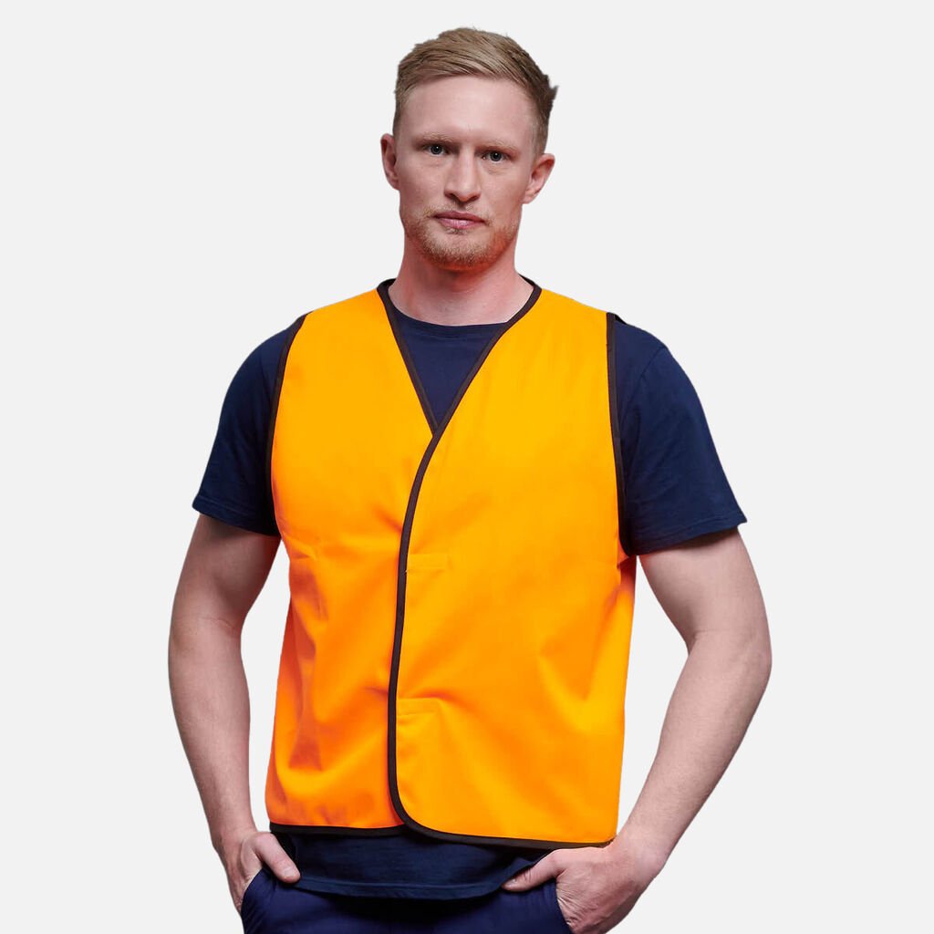 [K55091_FLURO ORANGE_S] KINGGEE - [K55091] HI VIS VEST (FLURO ORANGE, S)