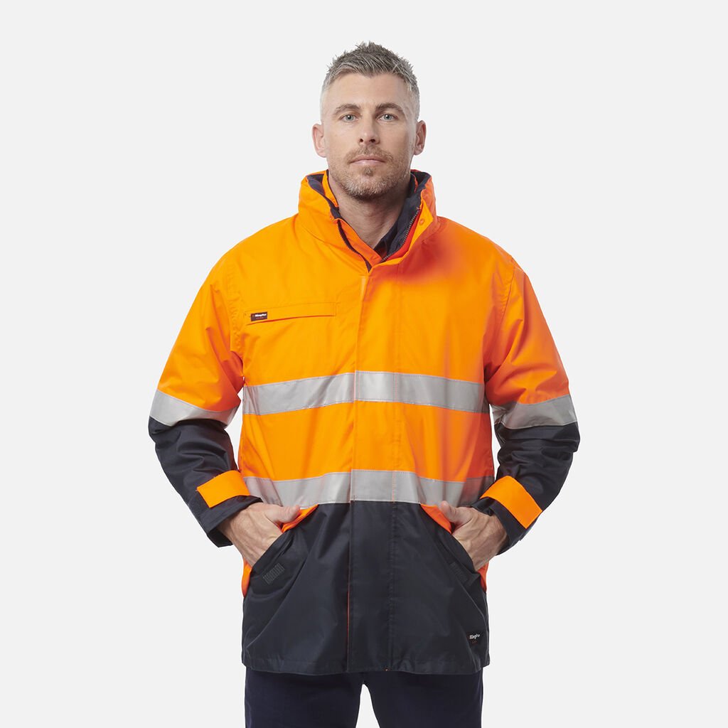 [K55300_ORANGE/NAVY_2XS] KINGGEE - [K55300] 4 IN 1 JACKET (ORANGE/NAVY, 2XS)