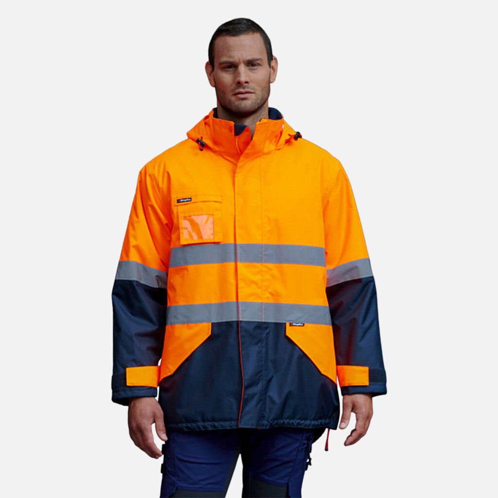 [K55200_ORANGE/NAVY_2XS] KINGGEE - [K55200] LIGHTWEIGHT SPRAY JACKET (ORANGE/NAVY, 2XS)