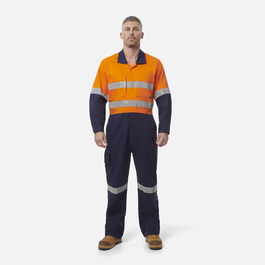 [K51540_ORANGE/NAVY_82R] KINGGEE - [K51540] WORKCOOL 2 REFLECTIVE SPLICED COMBINATION OVERALL (ORANGE/NAVY, 82R)