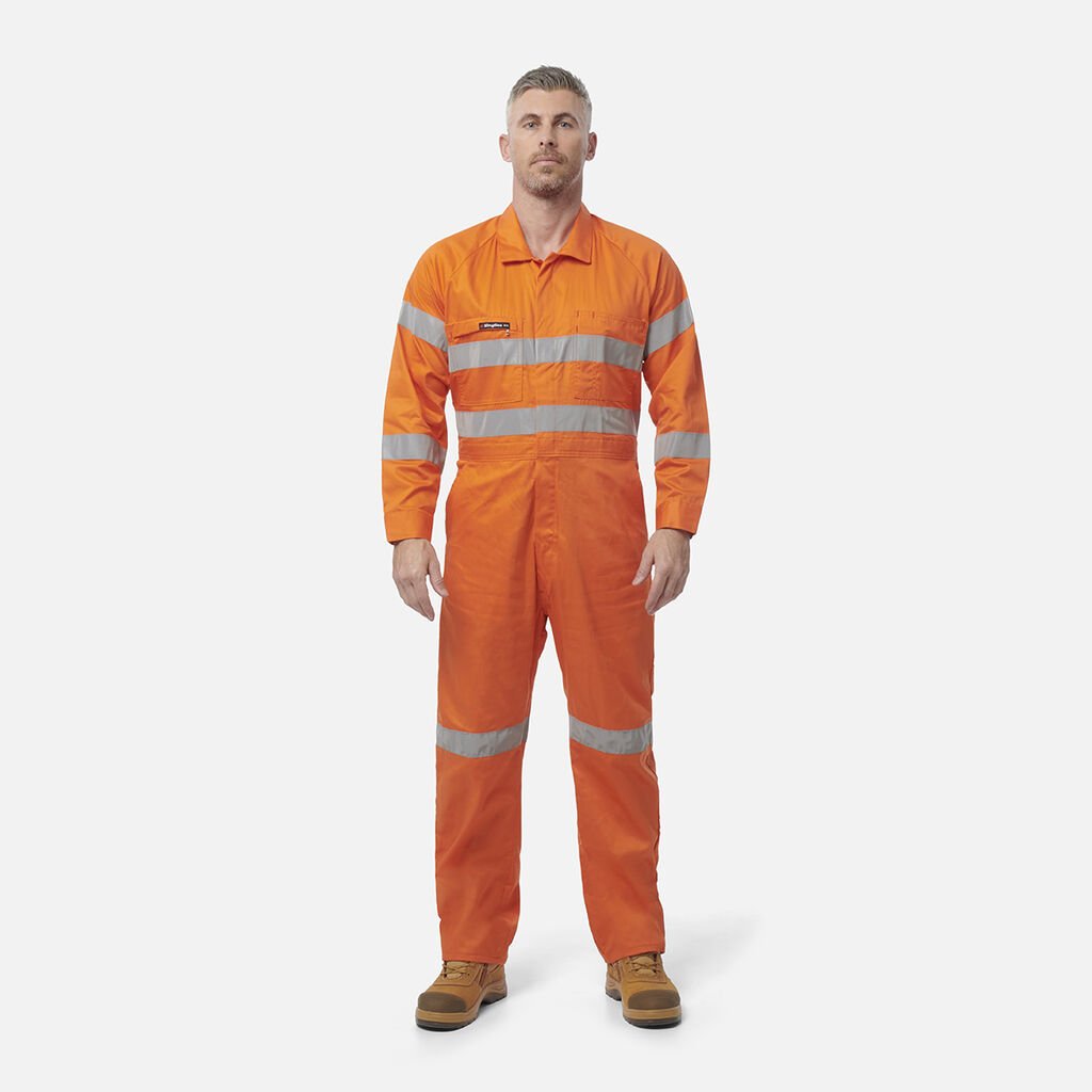 [K51305_ORA_77R] KINGGEE - [K51305] SUMMERWEIGHT DRILL REFLECTIVE COMBINATION OVERALL (77R)