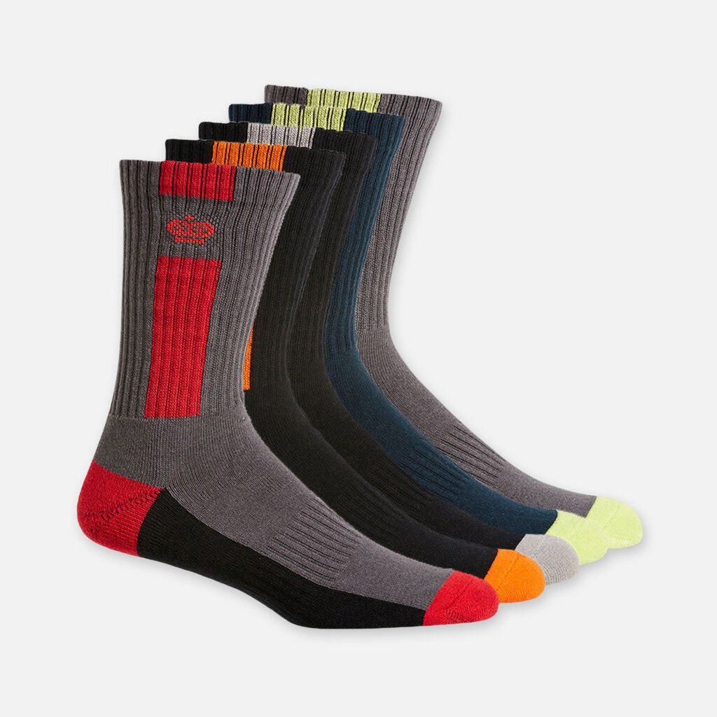 [K09035_MULTI] KINGGEE - [K09035] MEN'S CREW 5 PACK WORK SOCKS (MULTI)