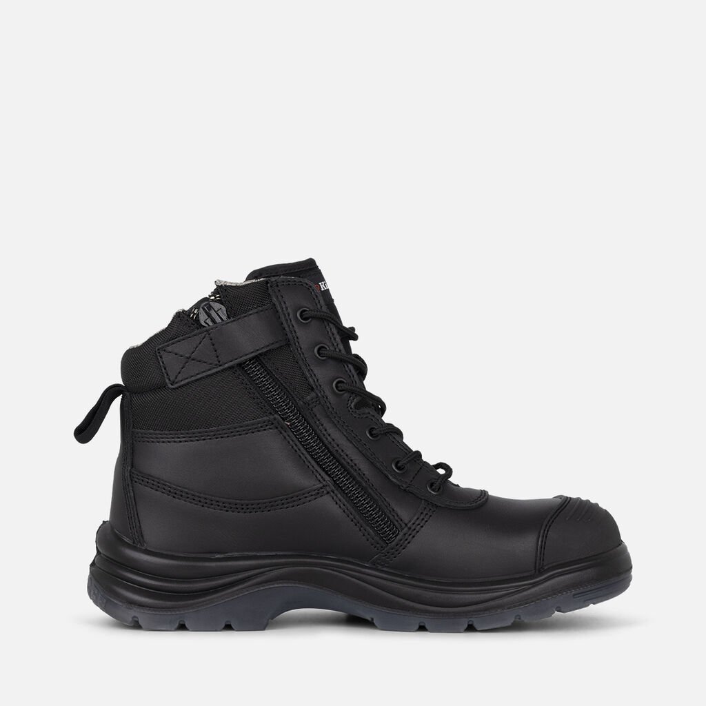 [K27155_BLA_UK 4] KINGGEE - [K27155] TRADIE ZIP AND LACE BOOT 6CZ EH (UK 4)