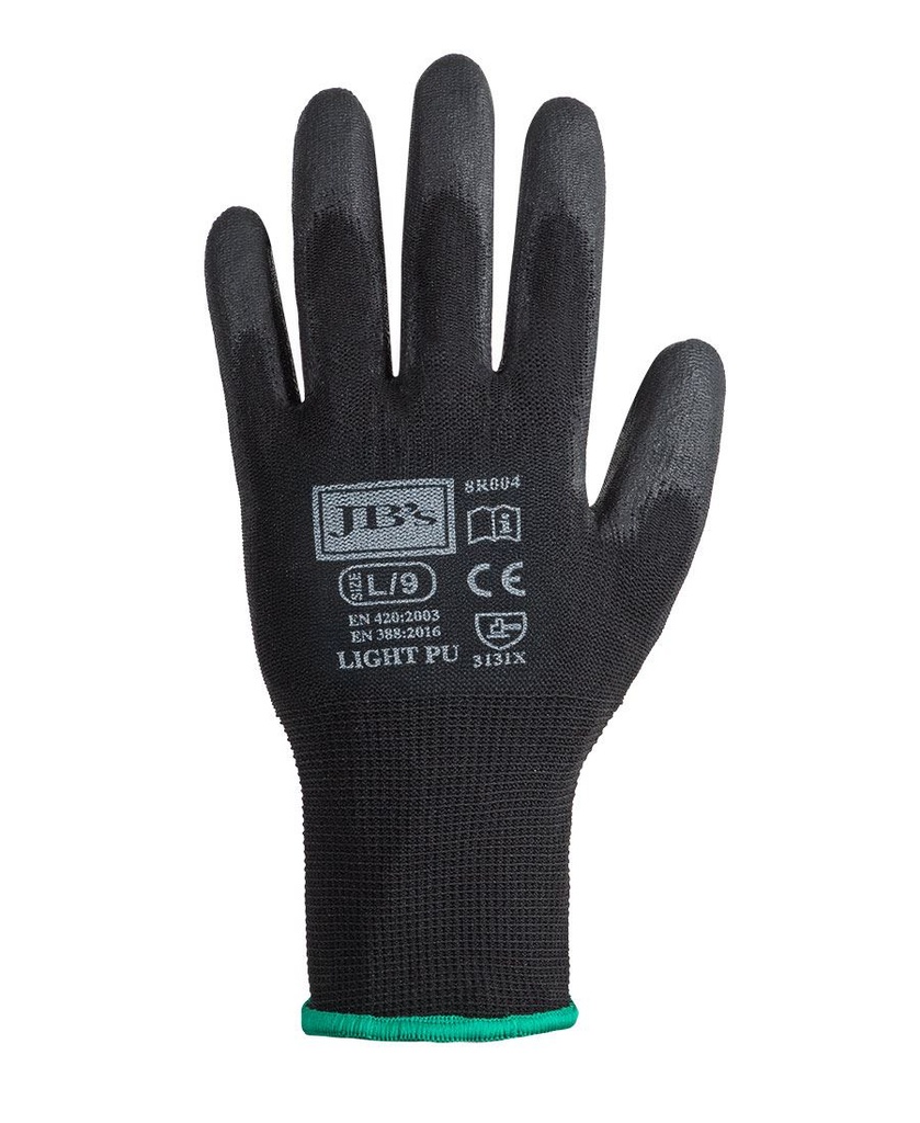 [8R004_L/9] JB'S - [8R004] BLACK LIGHT PU BREATHABLE GLOVE (L/9)