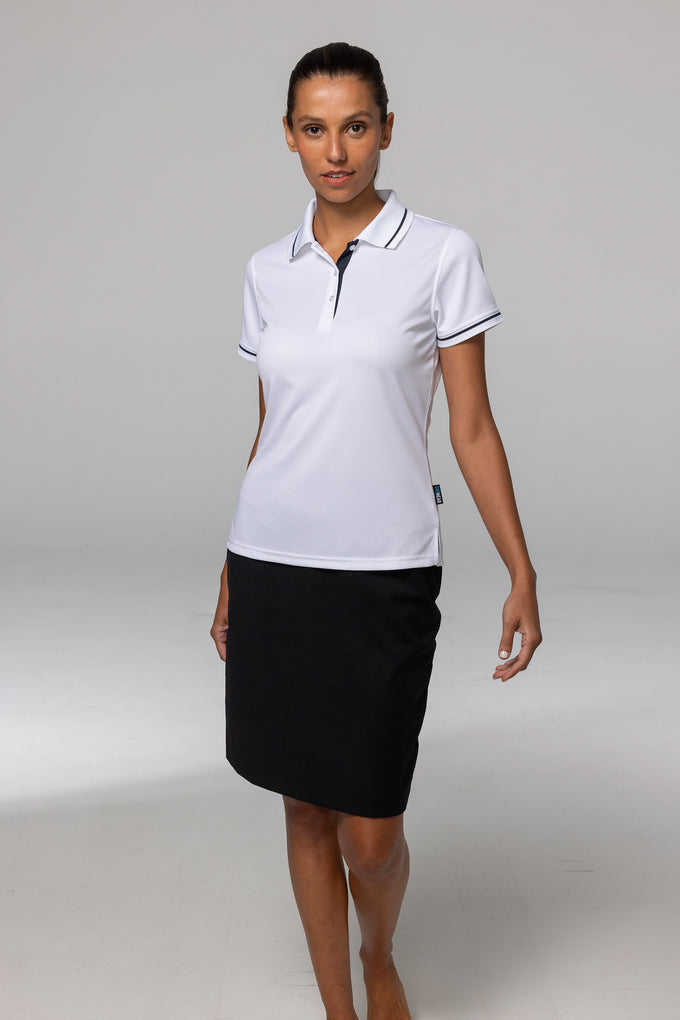 AP - [AP2319] COTTESLOE LADY POLOS (BLACK/TEAL, 6)
