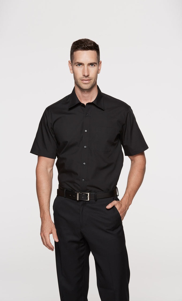 AP - [AP1910S] KINGSWOOD MENS SHIRT SHORT SLEEVE (BLACK, 2XS)