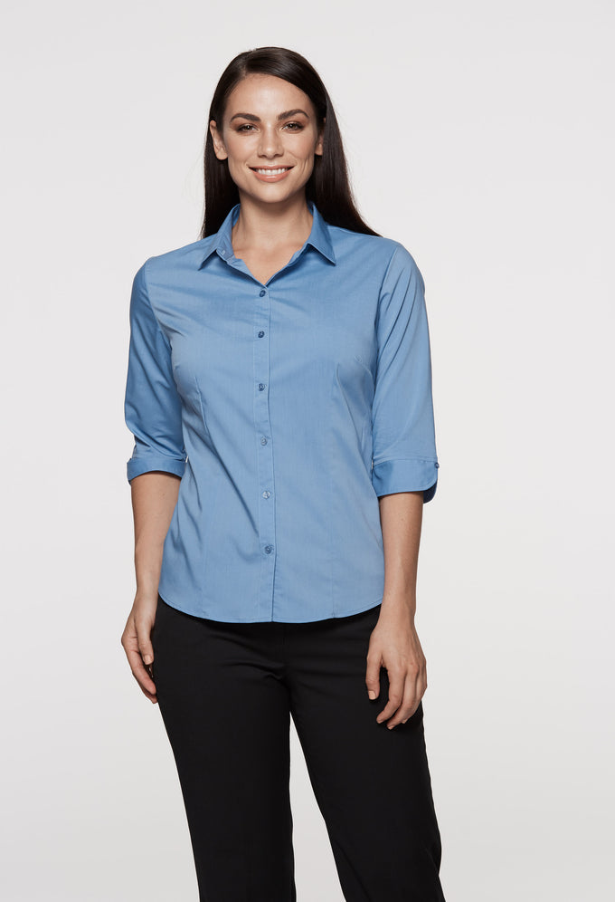 AP - [AP2903T] MOSMAN LADY SHIRT 3/4 SLEEVE (BLACK, 4)