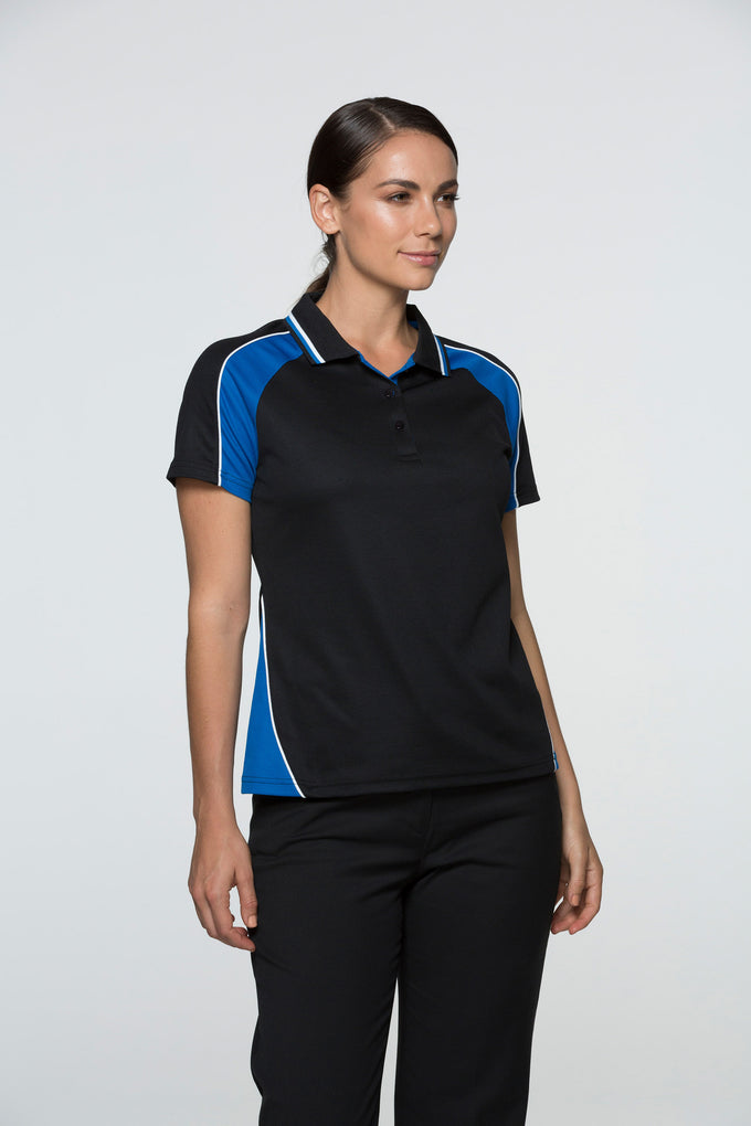AP - [AP2309] PANORAMA LADY POLOS (BLACK/RED/WHITE, 6)