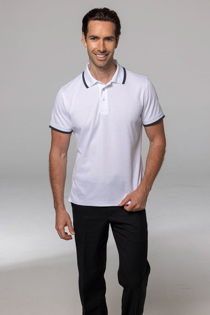 AP - [AP1321] PORTSEA MENS POLOS (SLATE/BLACK, S)