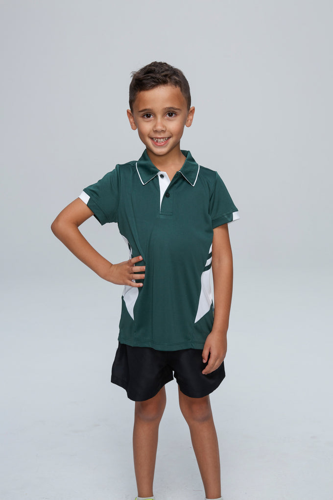 AP - [AP3311] TASMAN KIDS POLOS (BLACK/TEAL, 4)