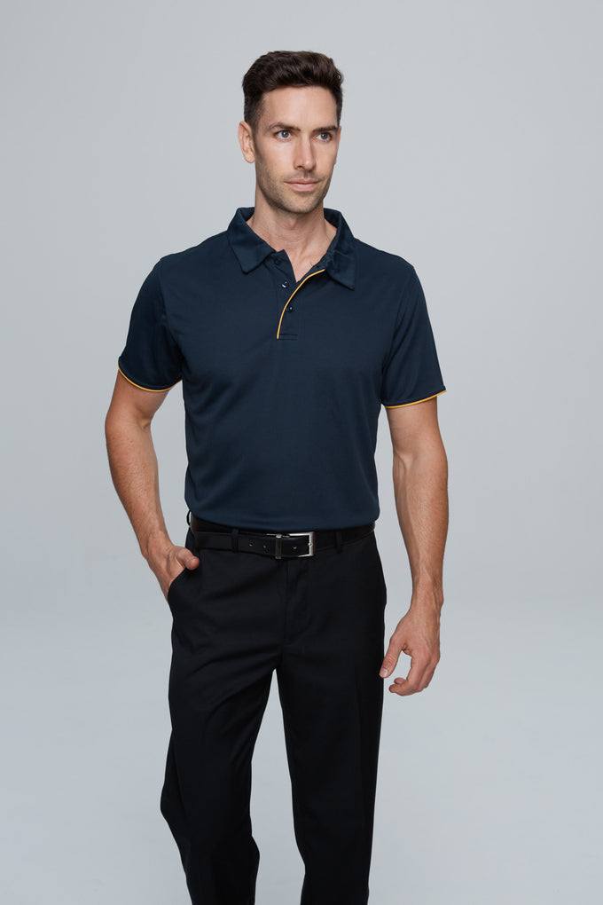 AP - [AP1302] YARRA MENS POLOS (NAVY/GOLD, S)