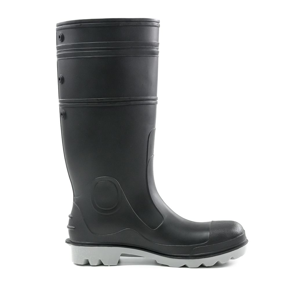 BISON - INCA PVC/NITRILE SAFETY GUMBOOT BLACK/GREY (UK 4)
