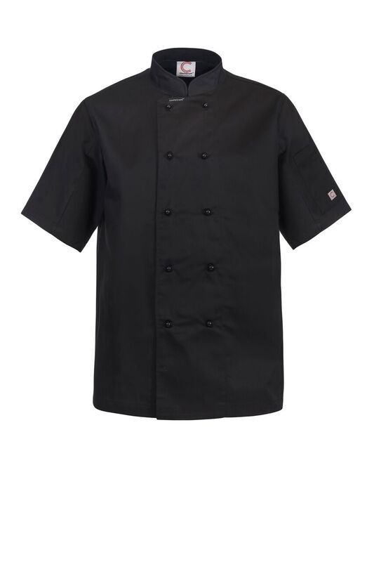 [CJ033_BLACK_3XS] CHEFSCRAFT - [CJ033] CLASSIC CHEF JACKET -SS (BLACK, 3XS)