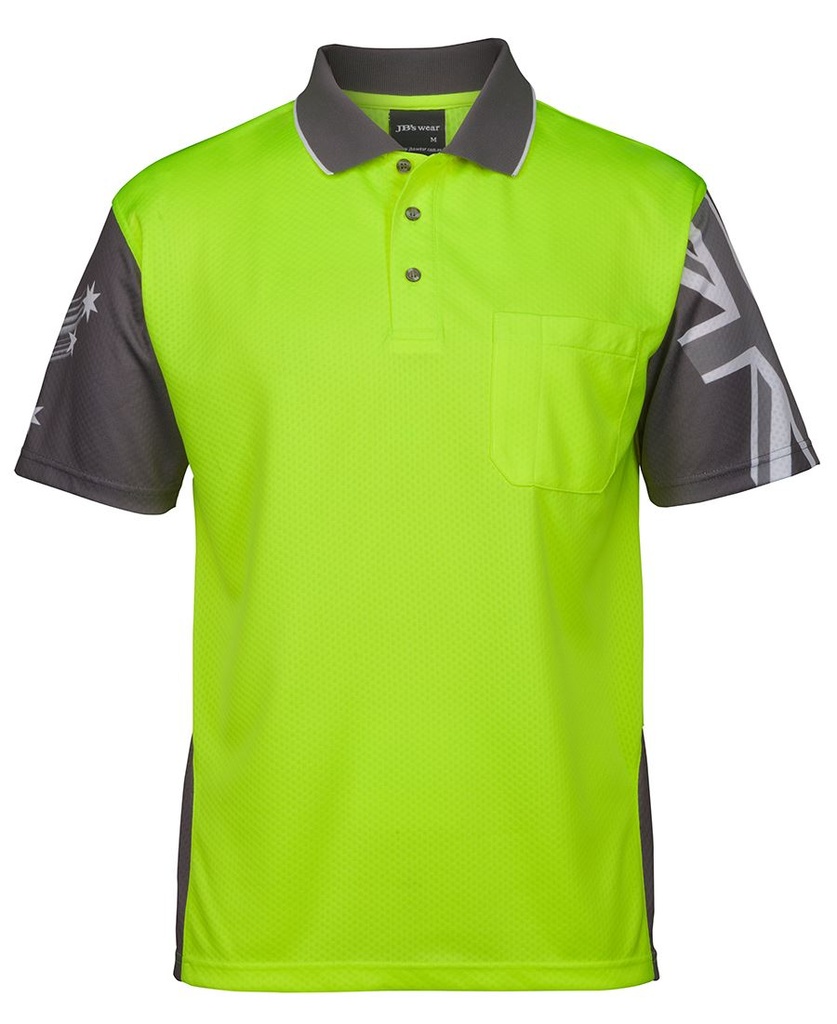 [6HSC_LIME/CHARCOAL_XS] JB'S - [6HSC] HI VIS SOUTHERN CROSS POLO (LIME/CHARCOAL, XS)