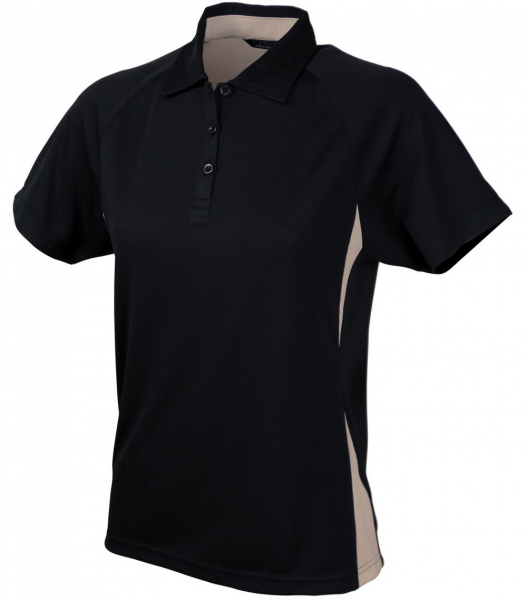 STENCIL - LADIES ARCTIC POLO S/S (BLACK/STONE, 8)