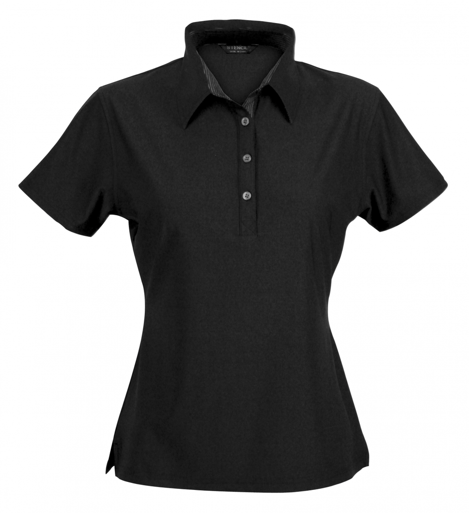 STENCIL - LADIES ARGENT POLO S/S (BLACK/STONE, 6)