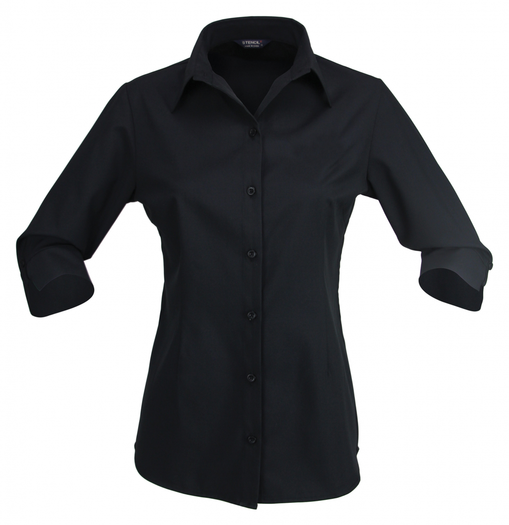 STENCIL - LADIES CANDIDATE SHIRT 3/4S (BLACK, 6)