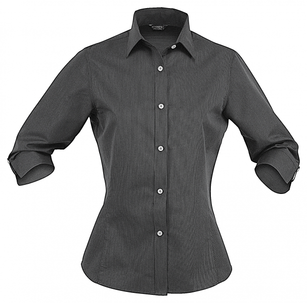 STENCIL - LADIES EMPIRE SHIRT 3/4S (CHARCOAL/GREY, 8)