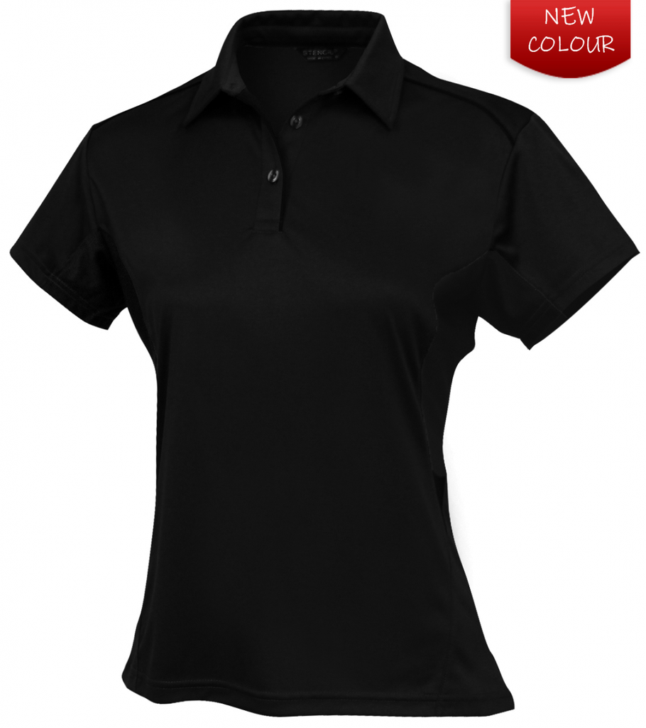 STENCIL - LADIES FRESHEN POLO S/S (BLACK/BLACK, 8)