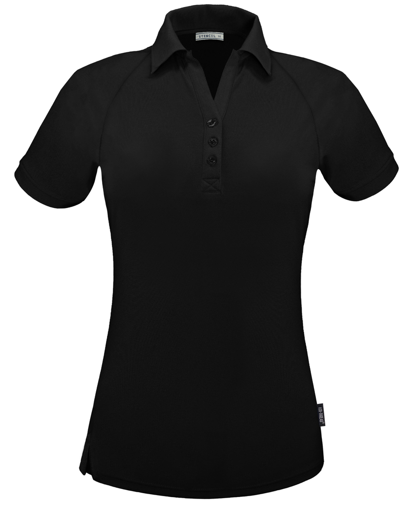 STENCIL - LADIES INFINITY POLO S/S (BLACK, 6)