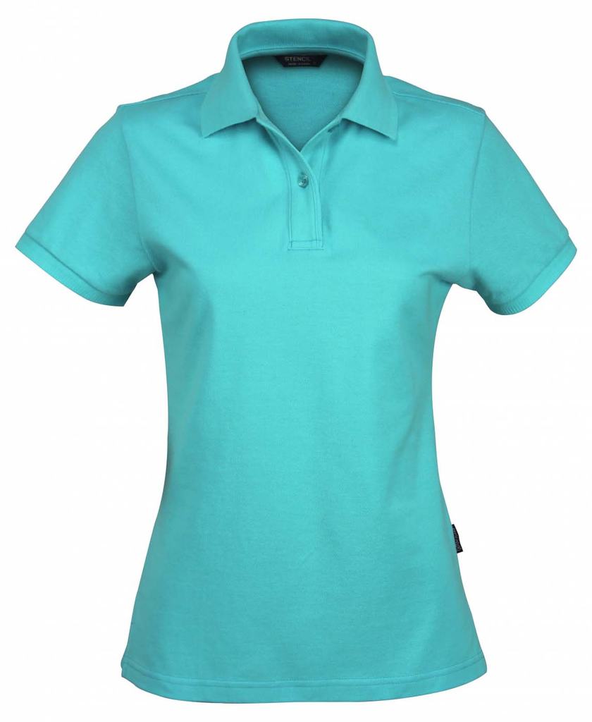 STENCIL - LADIES TRAVERSE POLO S/S (AQUA, 6)