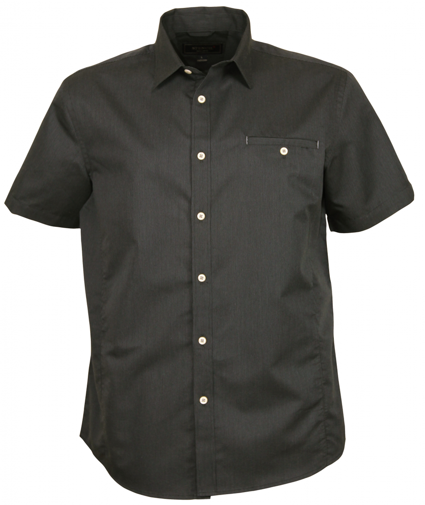 STENCIL - MENS EMPIRE SHIRT S/S (CHARCOAL/GREY, S)