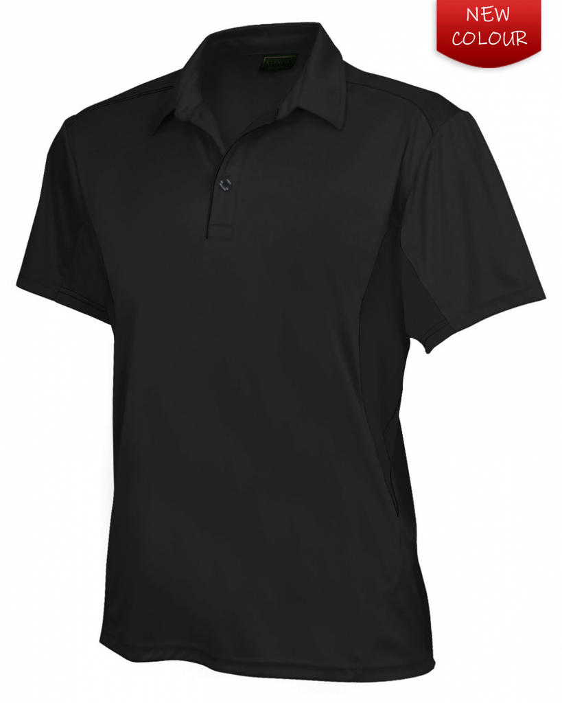 STENCIL - MENS FRESHEN POLO S/S (BLACK/BLACK, XS)