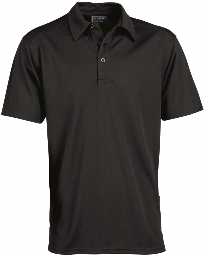 STENCIL - MENS GLACIER POLO S/S (BLACK, XS)