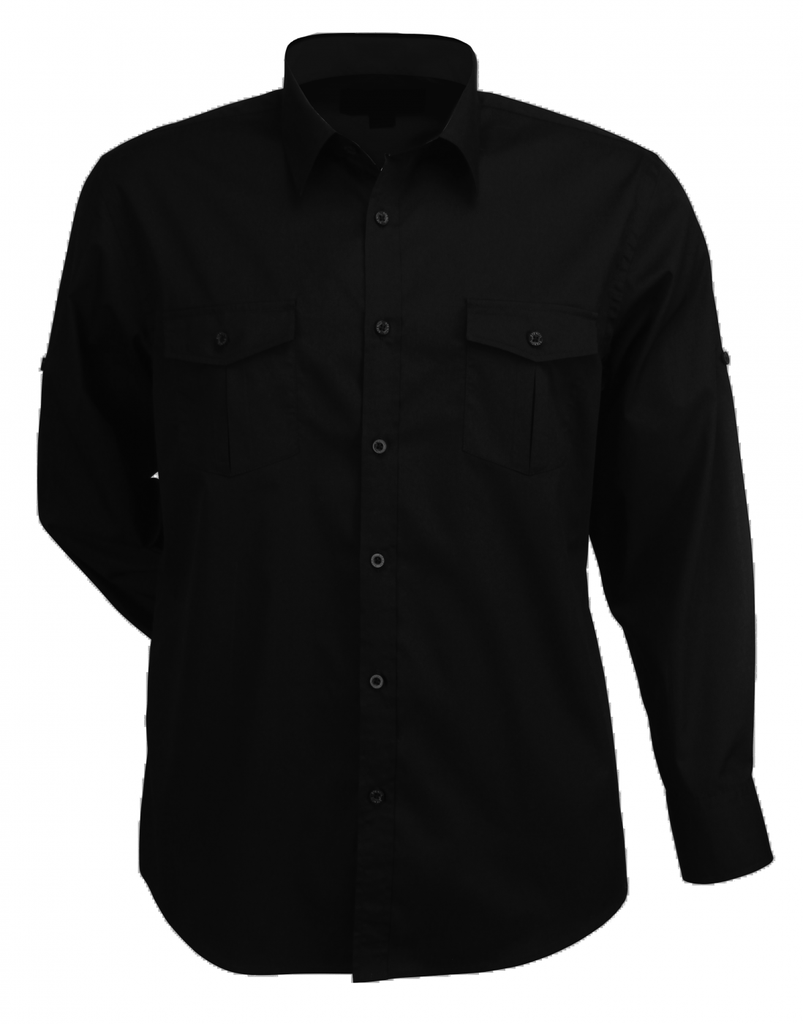 STENCIL - MENS HOSPITALITY NANO SHIRT L/S (BLACK/BLACK, S)