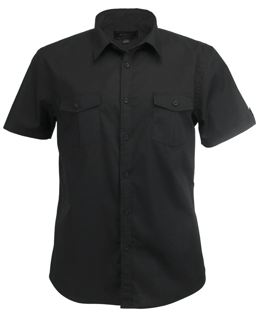 STENCIL - MENS HOSPITALITY NANO SHIRT S/S (BLACK/BLACK, S)
