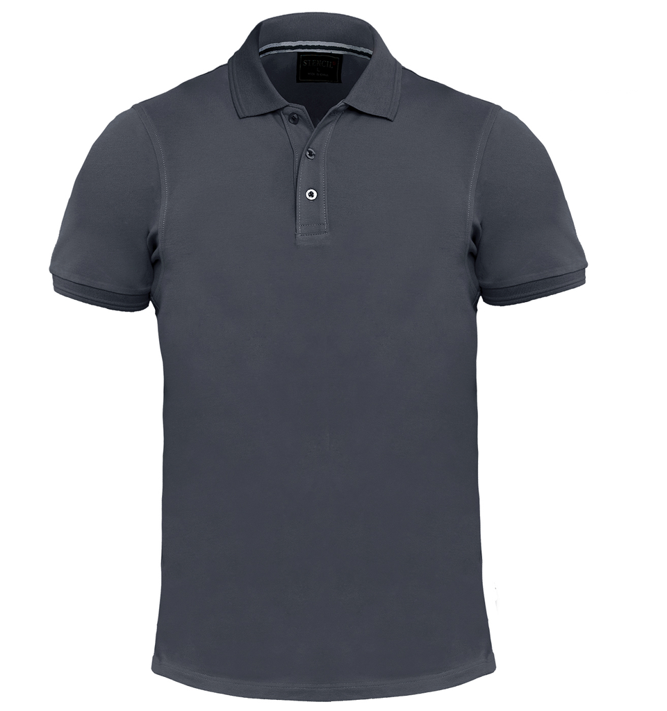 STENCIL - MENS OCEANIC POLO S/S (CHARCOAL, XS)